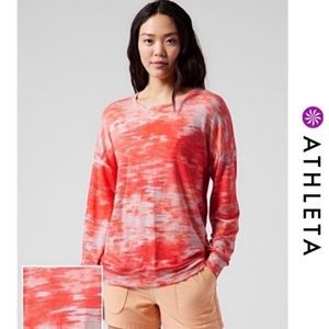 ♥️NWT’S-$ 80 ATHLETA Balance Pullover XL Lightweight Sweatshirt Tie Dye Shirt XL